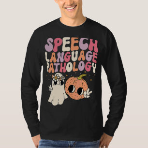 Speech Language Pathology Retro Halloween Speech T T-Shirt