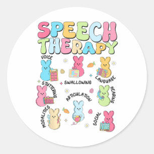 Speech Language Pathology Slp Easter Speech Therap Classic Round Sticker