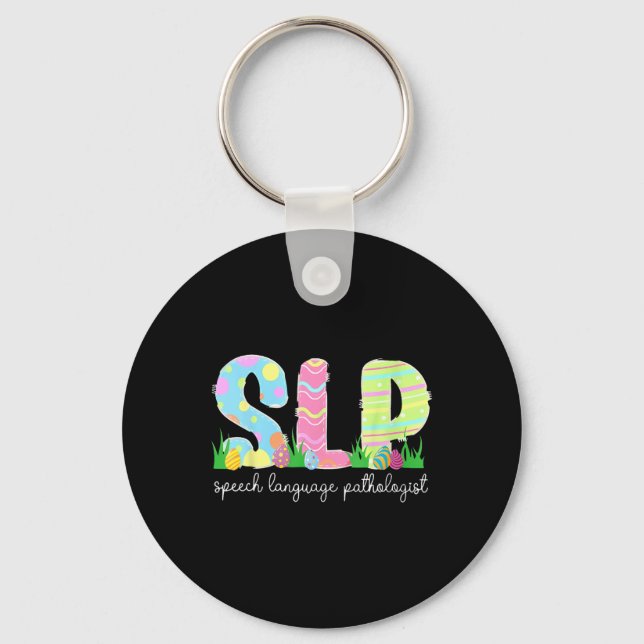 Speech Language Pathology Slp Easter Speech Therap Key Ring (Front)