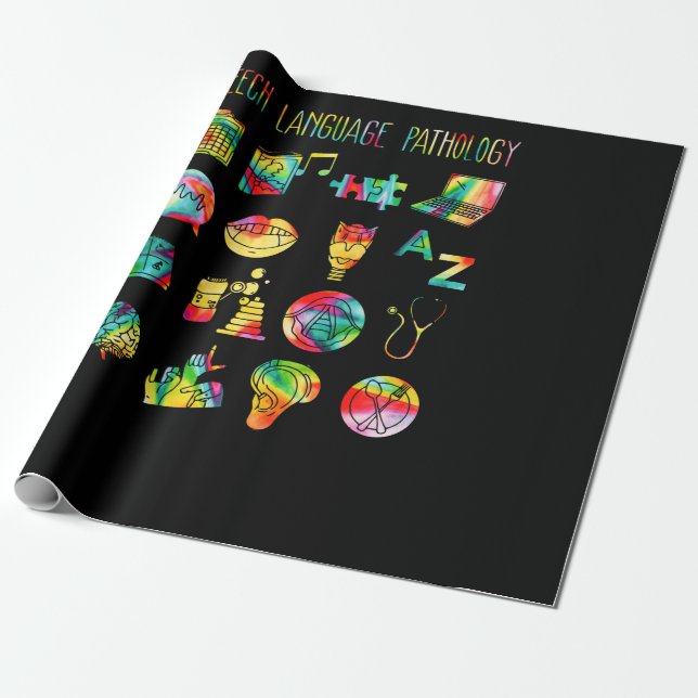 Speech Language Pathology SLP Speech Therapist Wrapping Paper (Unrolled)