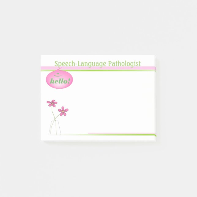 Speech-Language Patholologist Hello Sticky Notes (Front)