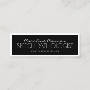 Speech Pathologist Black & White Bordered Card