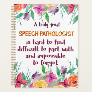 Speech Pathologist Gift School Language Therapist Planner