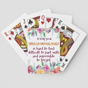 Speech Pathologist Gift School Language Therapist Playing Cards