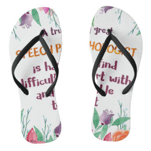 Speech Pathologist Gift School Language Therapist Thongs