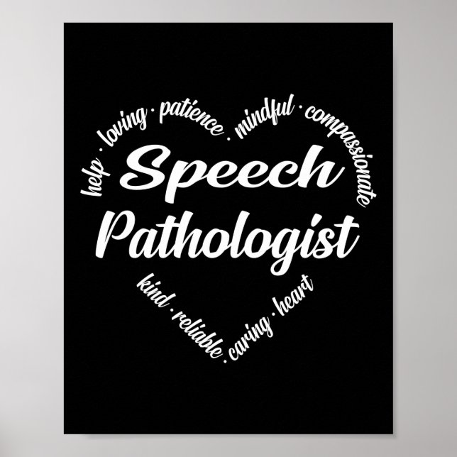 Speech Pathologist Heart Word Cloud Poster (Front)