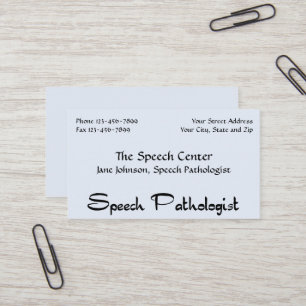 Speech Pathologist Therapist Business Card