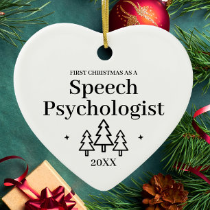 Speech Psychologist New Job Christmas Ceramic Ornament