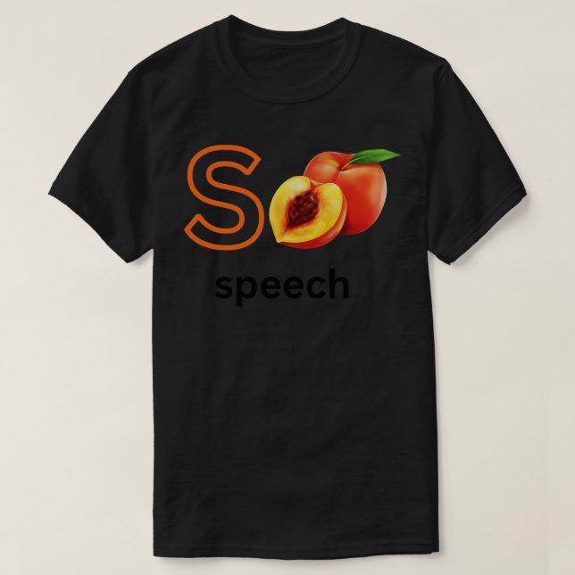 Speech S Peach Cute Speech Therapist T-Shirt (Design Front)