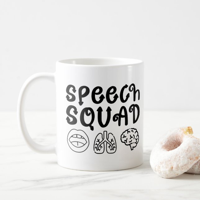 Speech Squad Pathology Teacher Birthday Present Coffee Mug (With Donut)