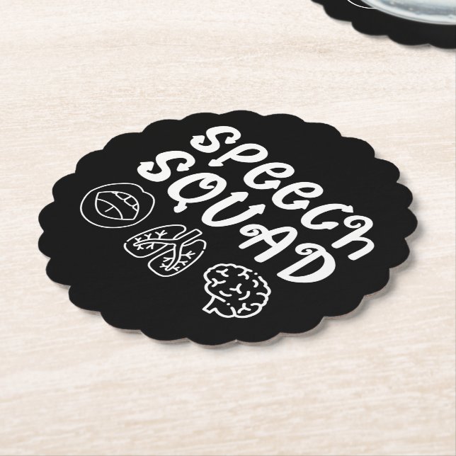 Speech Squad SLP Speech Language Pathologist Funny Paper Coaster (Angled)