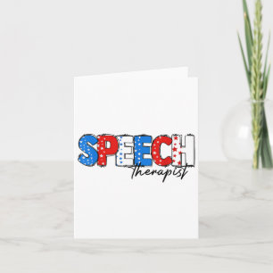 Speech Therapist 4th Of July Slp Speech Pathology Card