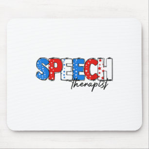 Speech Therapist 4th Of July Slp Speech Pathology Mouse Pad