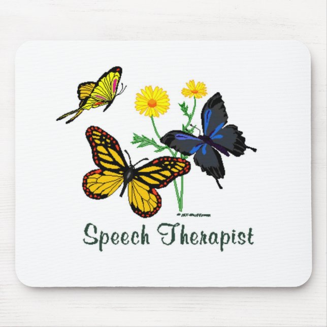 Speech Therapist Butterflies Mouse Pad (Front)