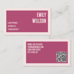 Speech Therapist Custom QR Business Card