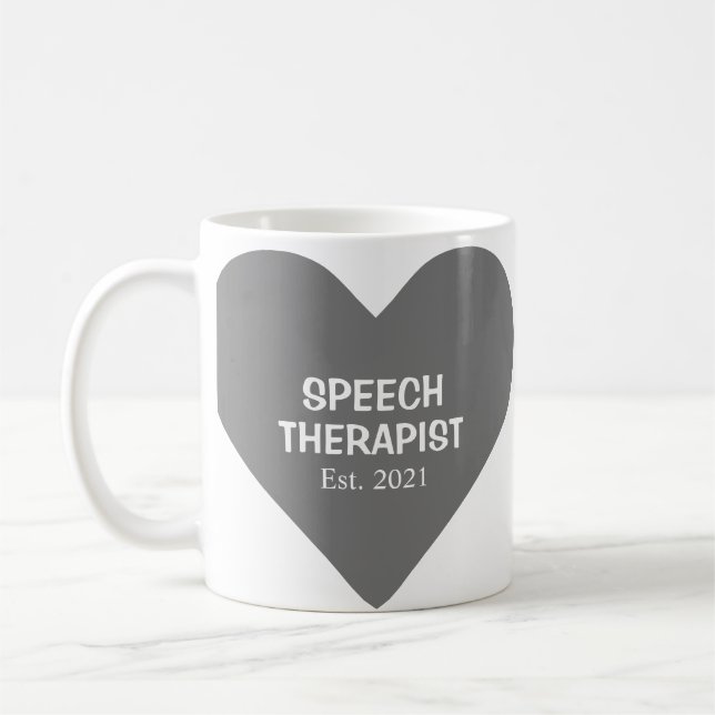 Speech Therapist Grey Heart Mug (Left)