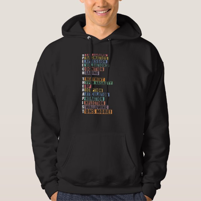 Speech Therapist Language Pathologist SLP Therapy Hoodie (Front)