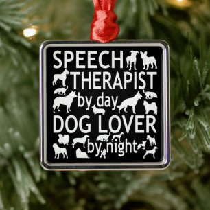 Speech Therapist Loves Dogs Metal Ornament