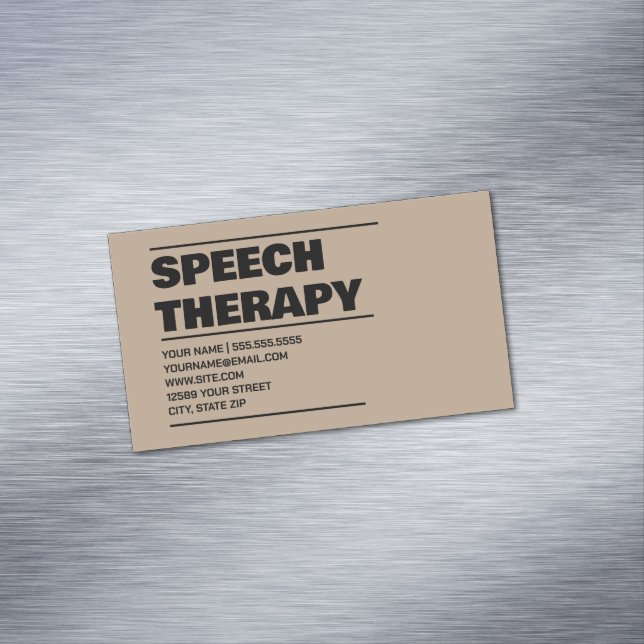 Speech Therapist Magnetic Business Card (In Situ)