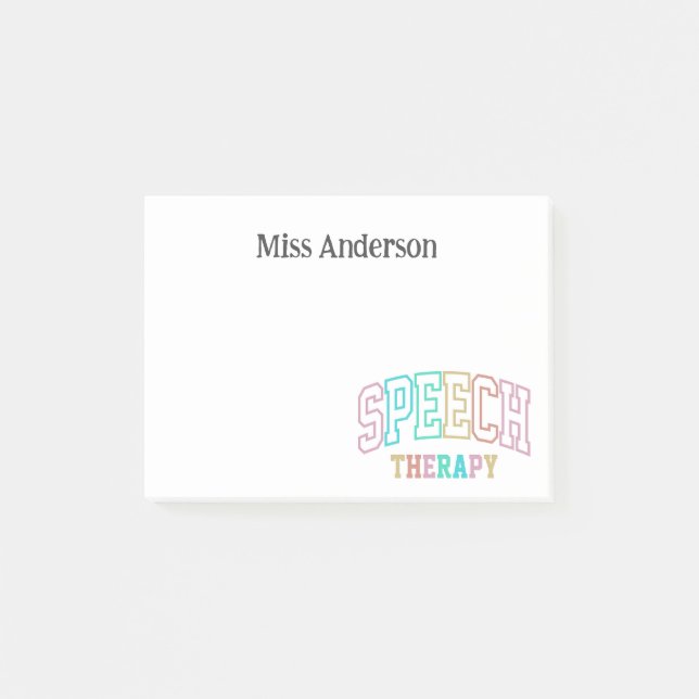 Speech Therapist Personalized Appreciation Gift Post-it Notes (Front)