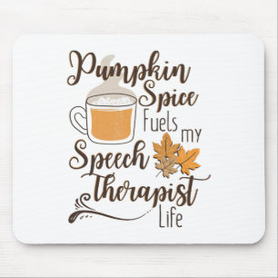 Speech Therapist Pumpkin Spice Latte Slp Fall Ther Mouse Pad