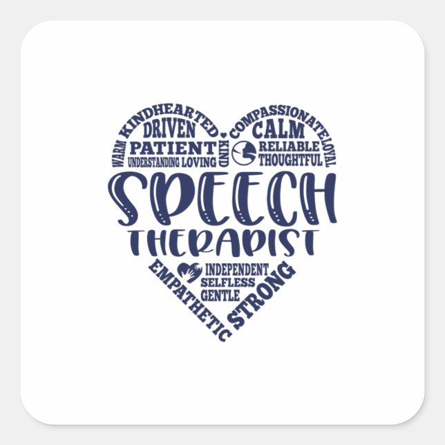 Speech therapist, Speech therapy, ST Square Sticker (Front)