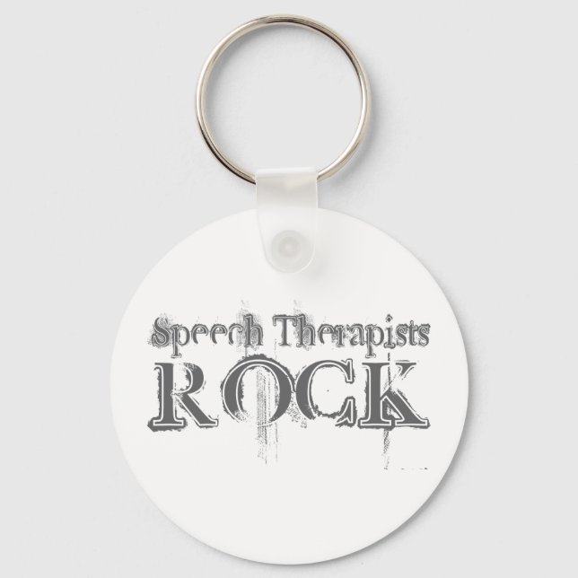 Speech Therapists Rock Key Ring (Front)