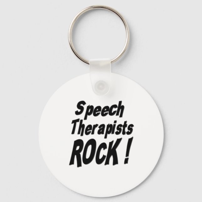 Speech Therapists Rock! Keychain (Front)