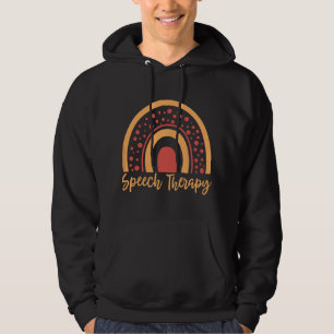 Speech Therapy Boho Rainbow Speech Language Pathol Hoodie