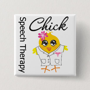 Speech Therapy Chick 15 Cm Square Badge