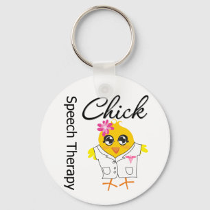 Speech Therapy Chick Key Ring
