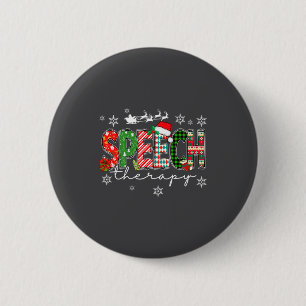 Speech Therapy Christmas Sweater Santa Holiday Fun 6 Cm Round Badge