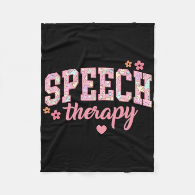 Speech Therapy Easter Communication Therapist Slp  Fleece Blanket (Front)
