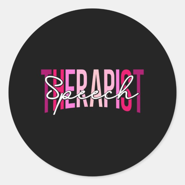 Speech Therapy Funny Speech Therapist Language Classic Round Sticker (Front)
