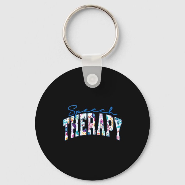 Speech Therapy Funny Therapist Language Key Ring (Front)