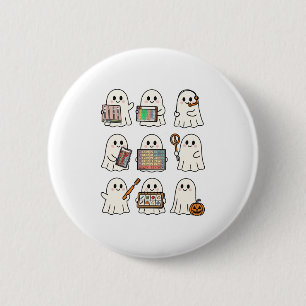 Speech Therapy Halloween Ghost Speech Language Pat 6 Cm Round Badge