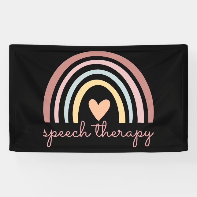 Speech Therapy I - Boho Rainbow Banner (Horizontal)