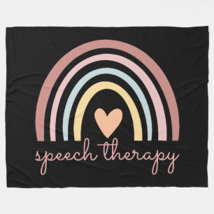 Speech Therapy I - Boho Rainbow Fleece Blanket