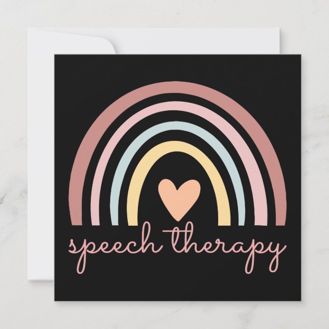 Speech Therapy I - Boho Rainbow Invitation (Front)