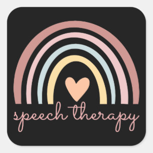 Speech Therapy I - Boho Rainbow Square Sticker