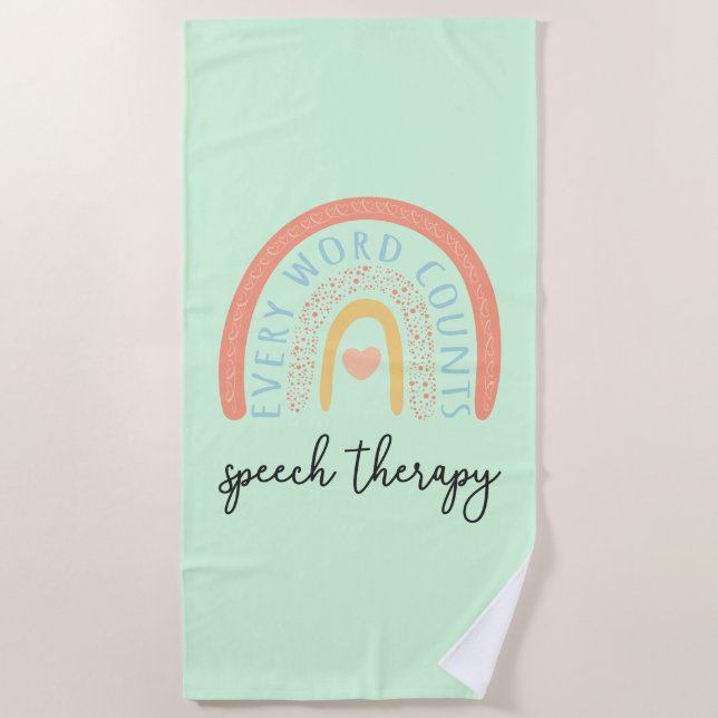 Speech Therapy II - Every Word Counts Beach Towel (Front)