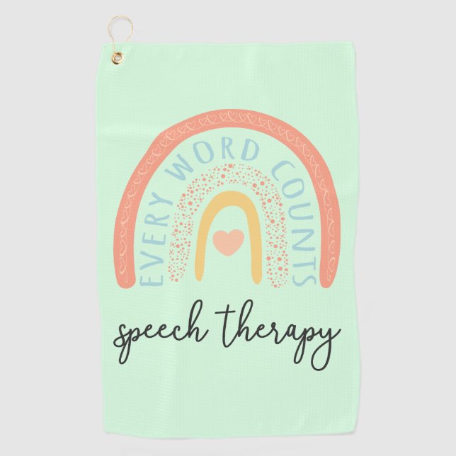 Speech Therapy II - Every Word Counts Golf Towel (Front)