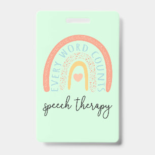 Speech Therapy II - Every Word Counts ID Badge