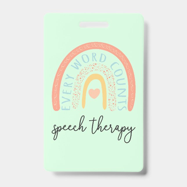 Speech Therapy II - Every Word Counts ID Badge (Front)