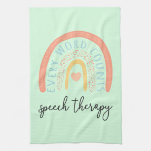 Speech Therapy II - Every Word Counts Tea Towel