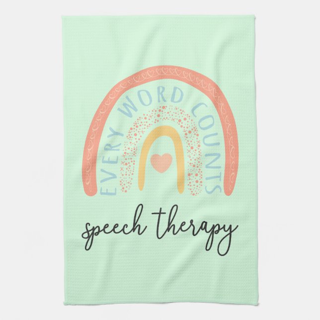 Speech Therapy II - Every Word Counts Tea Towel (Vertical)