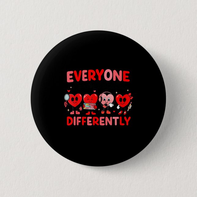 Speech Therapy Language Pathologist Valentines Day 6 Cm Round Badge (Front)