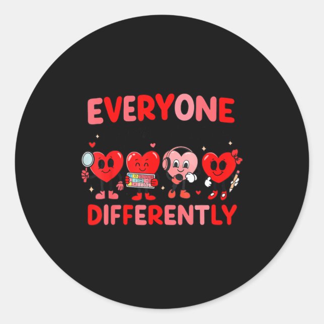 Speech Therapy Language Pathologist Valentines Day Classic Round Sticker (Front)