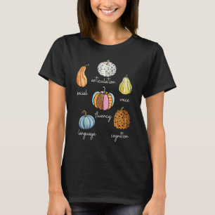 Speech Therapy Pumpkin SLP Neurodiversity Fall Tea T-Shirt