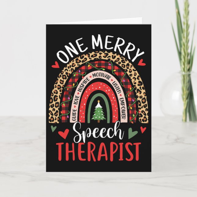 Speech Therapy Rainbow Christmas Speech Language P Card (Front)